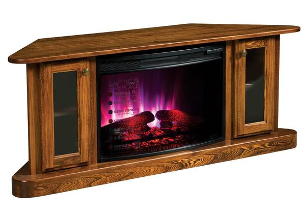 Corner Tv Stand Electric Fireplace
 Cascadia Corner Electric Fireplace with TV Stand from