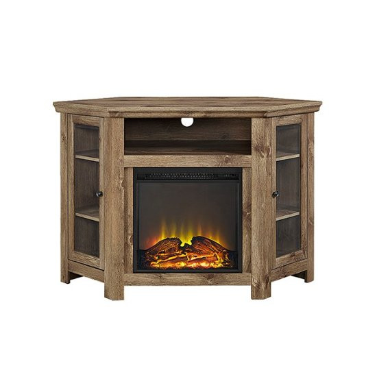 Corner Tv Stand Electric Fireplace
 Walker Edison Wood Fireplace Corner TV Cabinet for Most