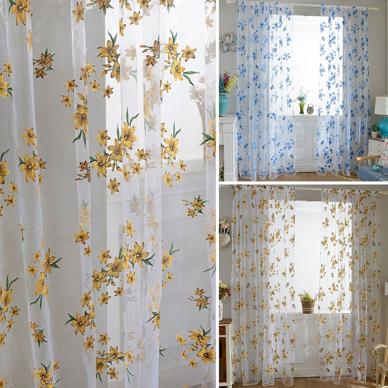 Cute Curtains For Living Room
 Factory Price Cute New 1xSheer Tap Top Curtain Window
