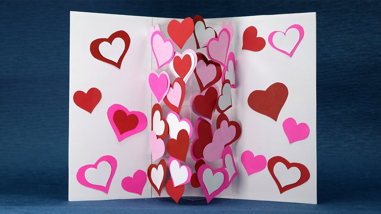Diy Valentines Day Cards
 Homemade Valentine Card DIY Pop Up Heart Card Easy