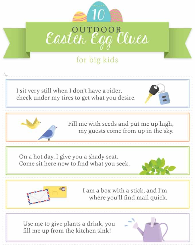Easter Egg Hunt Ideas For Older Kids
 Easter Egg Hunt Ideas for Kids Free Printable Clues