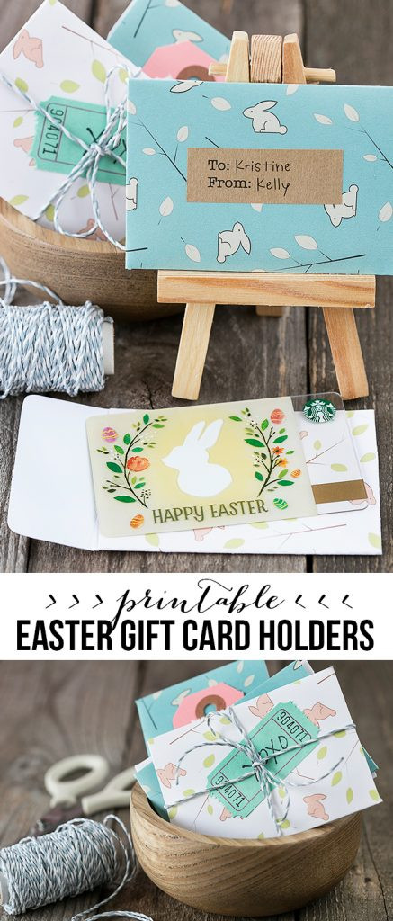Easter Gift Cards
 Printable Gift Card Holder for Easter