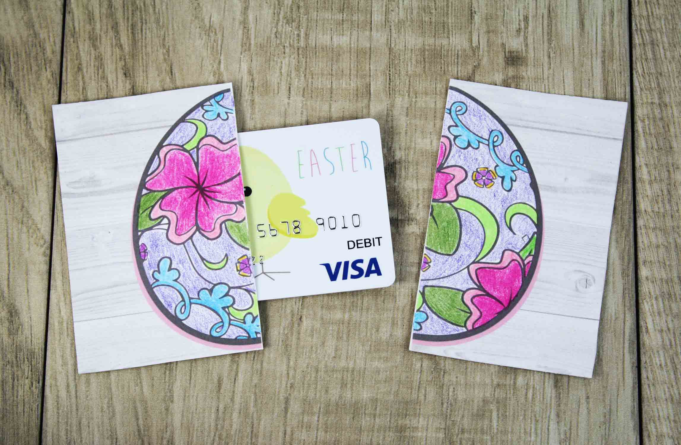 Easter Gift Cards
 Free Printable Easter Gift Card Holder to Color