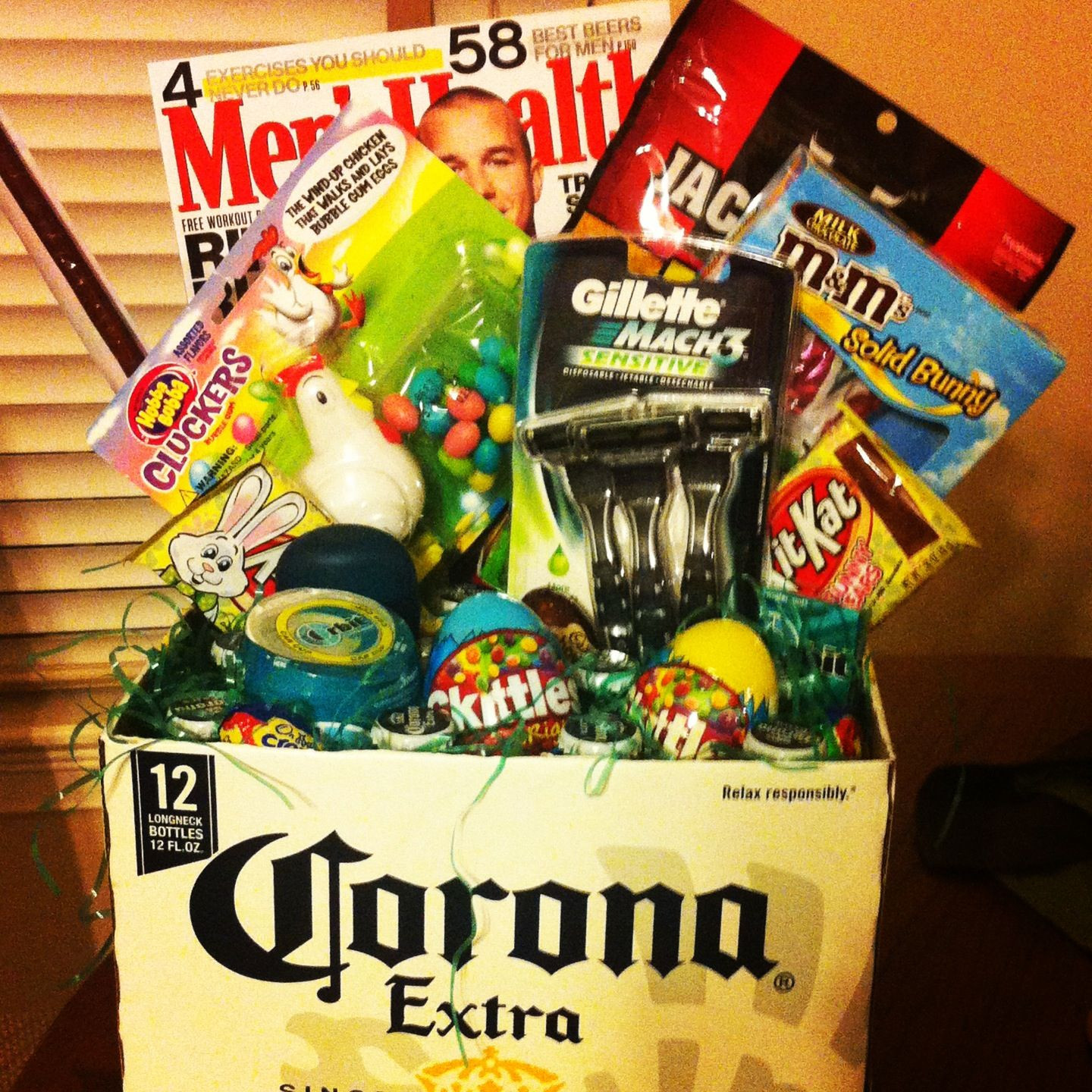 Easter Ideas For Boyfriend
 Made this Easter basket for my boyfriend So easy and a