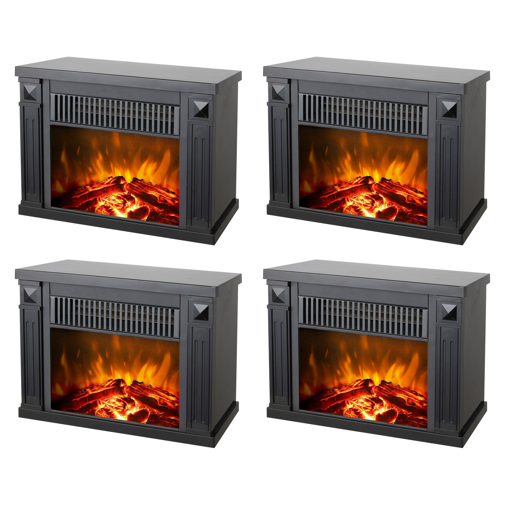 Electric Fireplace Space Heater
 Konwin Small Electric Tabletop Artificial Faux Fireplace