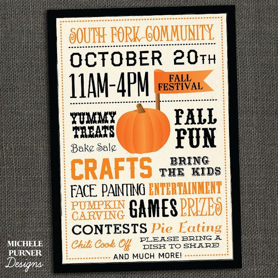 Fall Festival Posters Ideas
 This flyer is perfect for a poster flyer invitation
