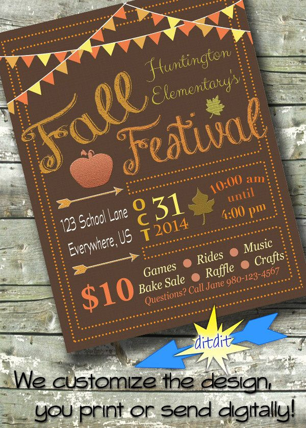 Fall Festival Posters Ideas
 FALL FESTIVAL Autumn Church munity Harvest Event