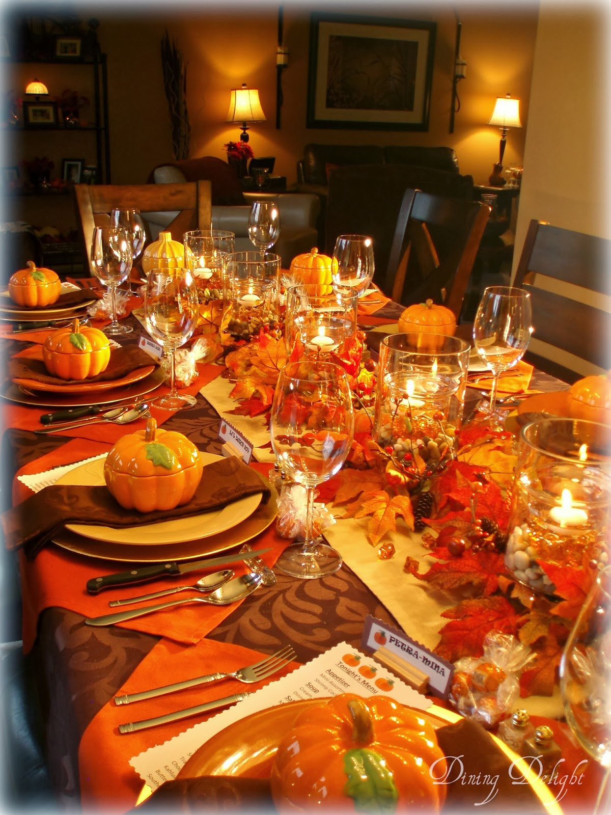 Fall Table Settings Ideas
 Dining Delight Fall Dinner Party for Ten