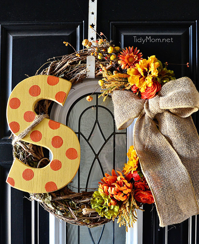 Fall Wreath Ideas Diy
 DIY Monogram Fall Wreath