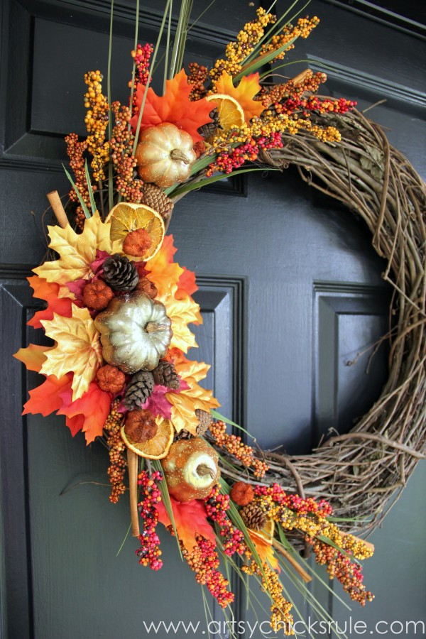 Fall Wreath Ideas Diy
 DIY Fall Wreath Fall Themed Tour Artsy Chicks Rule