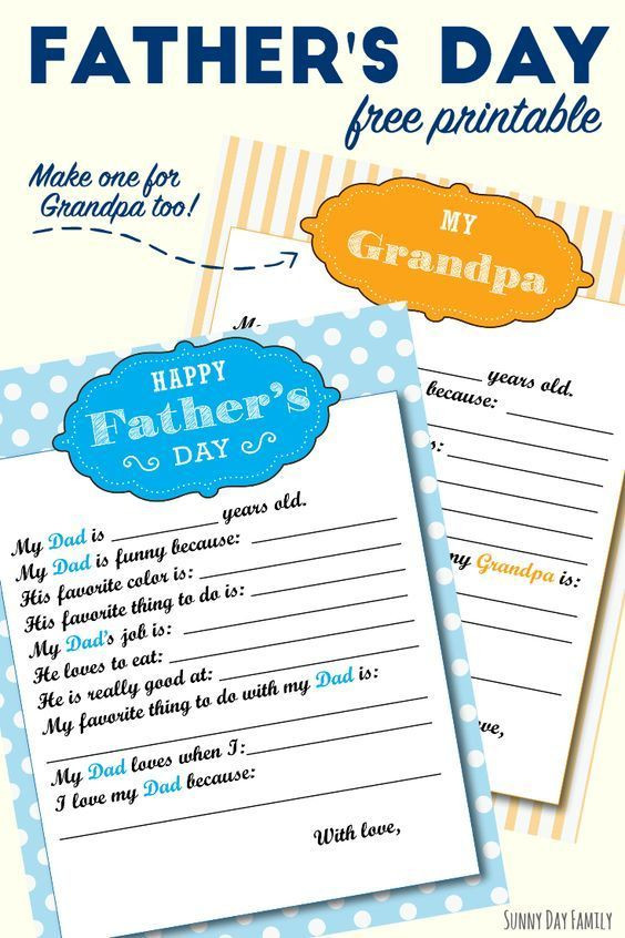 Fathers Day Crafts For Grandpas
 Free Printable Fathers Day Gift for Dad & Grandpa
