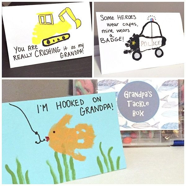 Fathers Day Crafts For Grandpas
 Here are three cute canvas ideas to do with your kids for