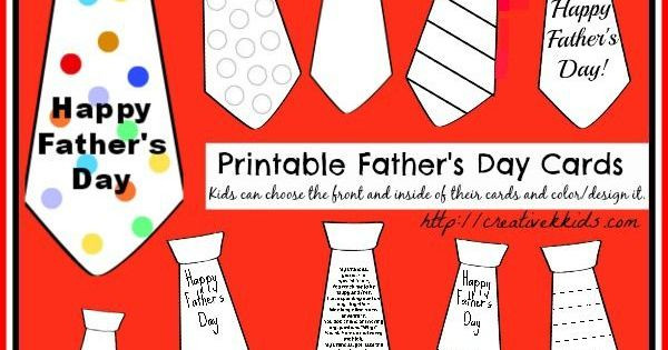 Fathers Day Crafts For Sunday School
 Printable Father s Day Tie Cards printables linky