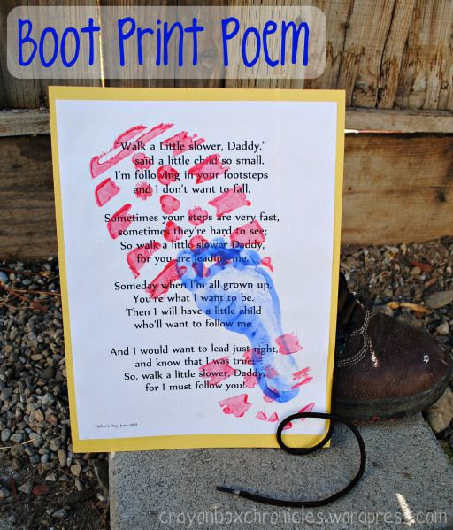 Fathers Day Gift From Son
 Boot Print Poem