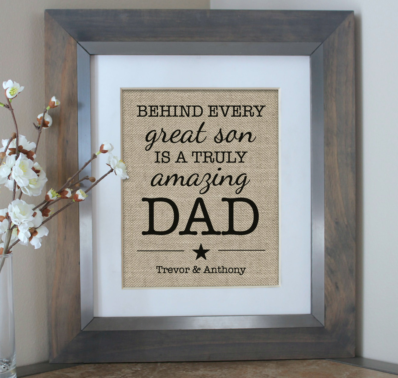 Fathers Day Gift From Sons
 Father s Day Gift from Son Personalized Gift by EmmaAndTheBean