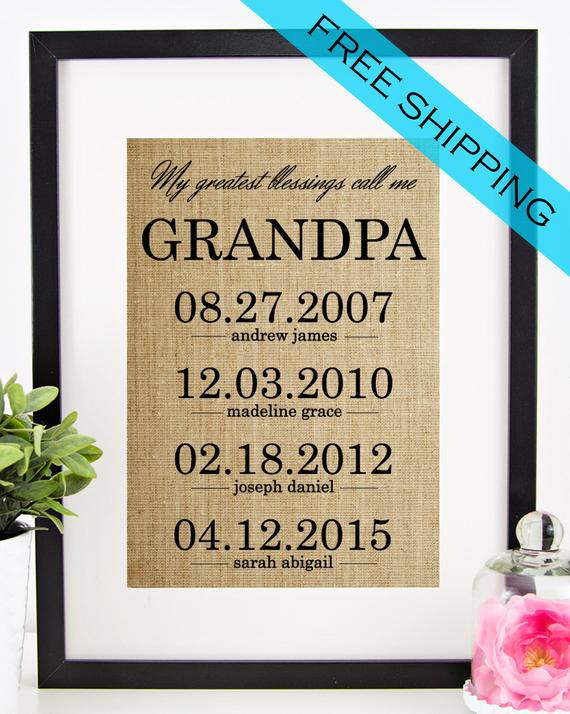 Fathers Day Gift Ideas For Grandad
 Personalized Father s Day Gift for Grandfather by chathamplace