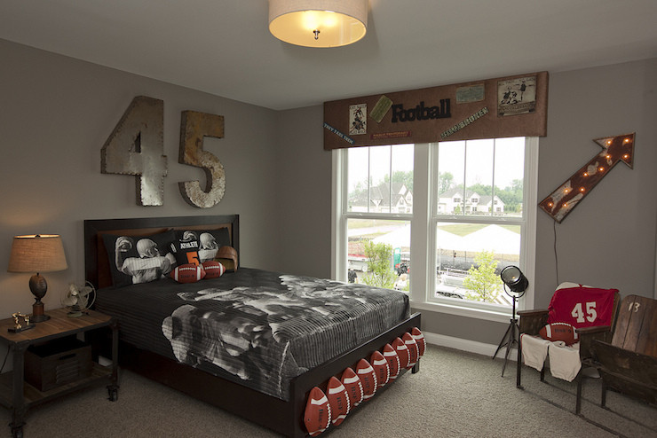 Football Bedroom Decoration
 Football Themed Kids Room Eclectic boy s room BIA