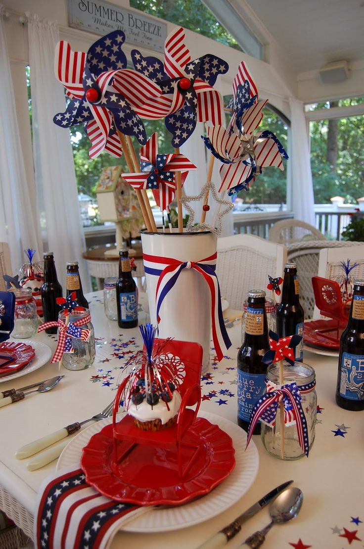Fourth Of July Decorations Ideas
 144 best images about Red White and Blue Table Settings on