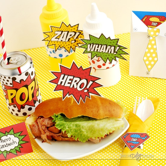 Free Fathers Day Food
 FREE Father s Day Superhero Party Printables from The