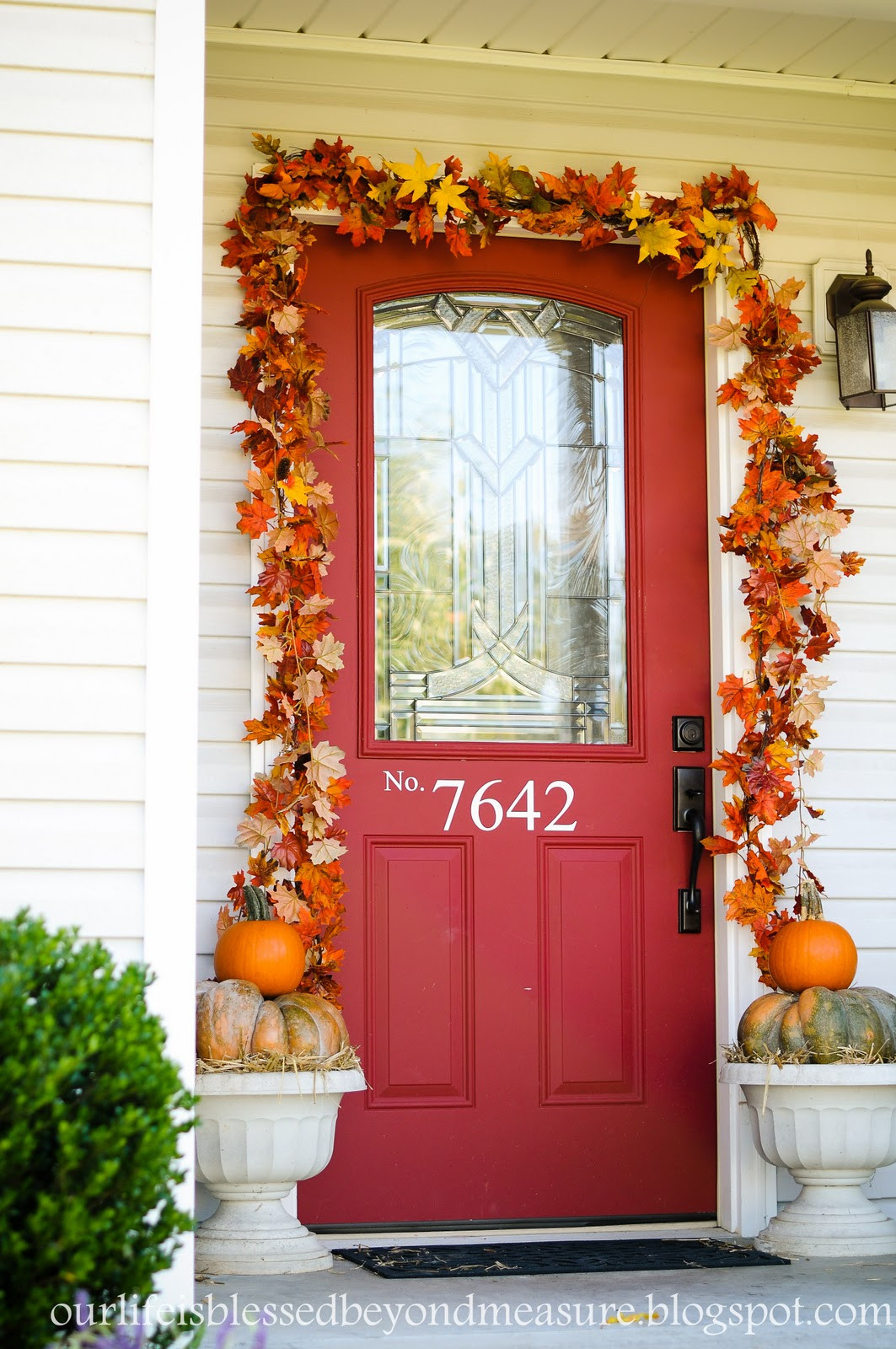 Front Door Fall Decorating Ideas
 Blessed Beyond Measure My frugal Fall Front Porch