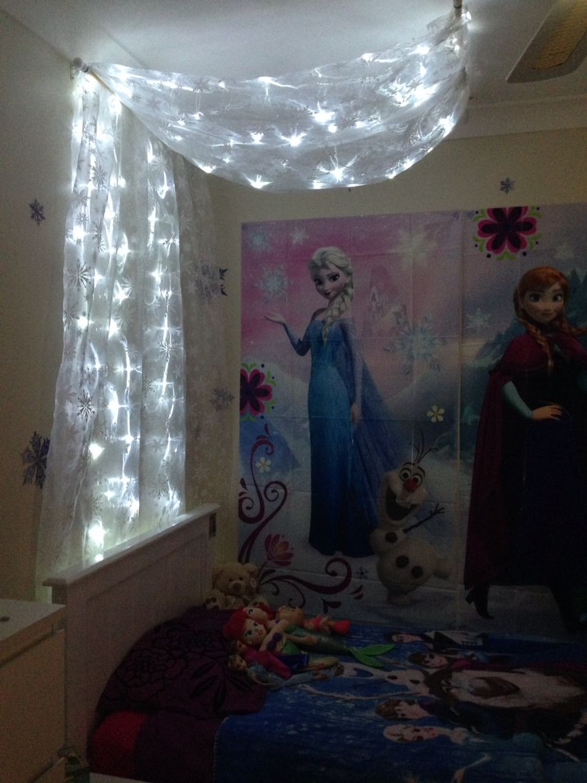 Frozen Decor For Bedroom
 DIY FROZEN bed canopy I made for my daughters room I have