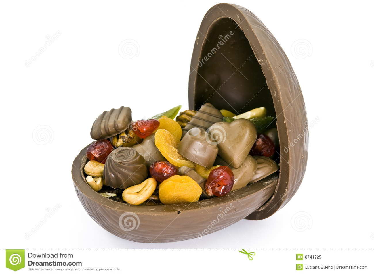 Fruit And Nut Easter Eggs Recipe
 Open Chocolate Easter egg stock image Image of candy