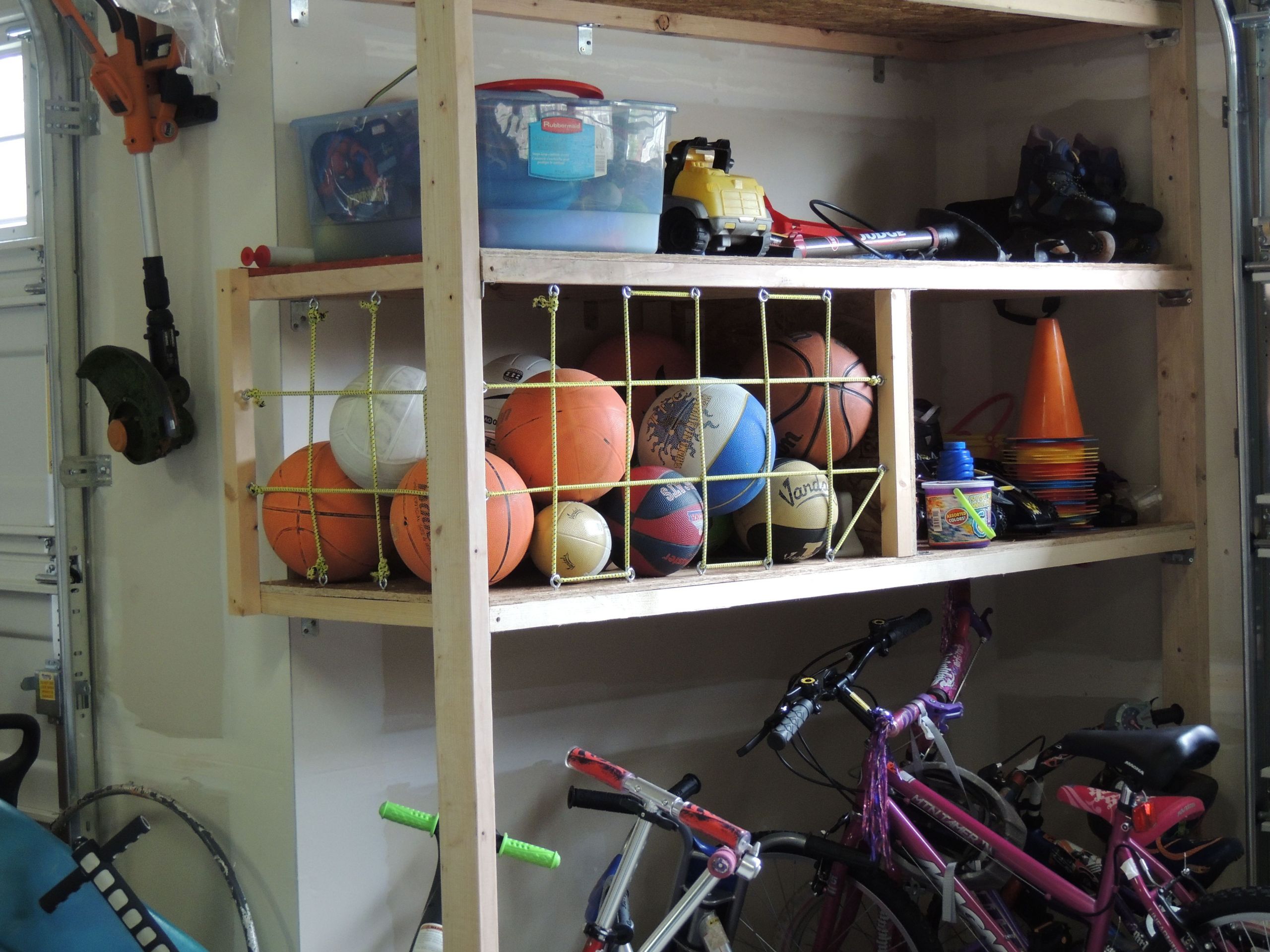Garage Ball Organizer
 The new ball Storage in the garage Kids can easily