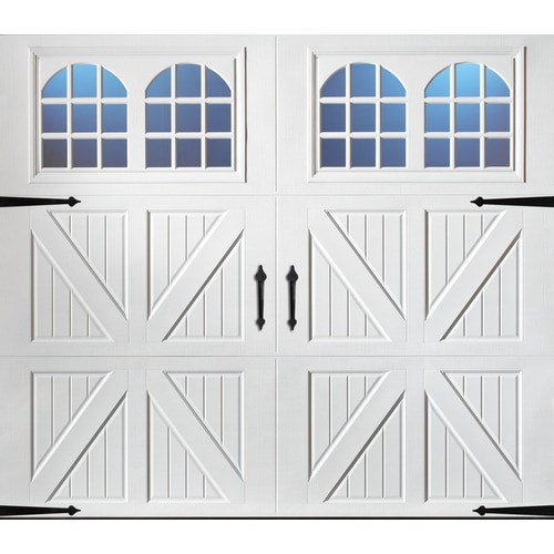 Garage Doors Lowes
 Pella Carriage House 108 in x 84 in Insulated White Single