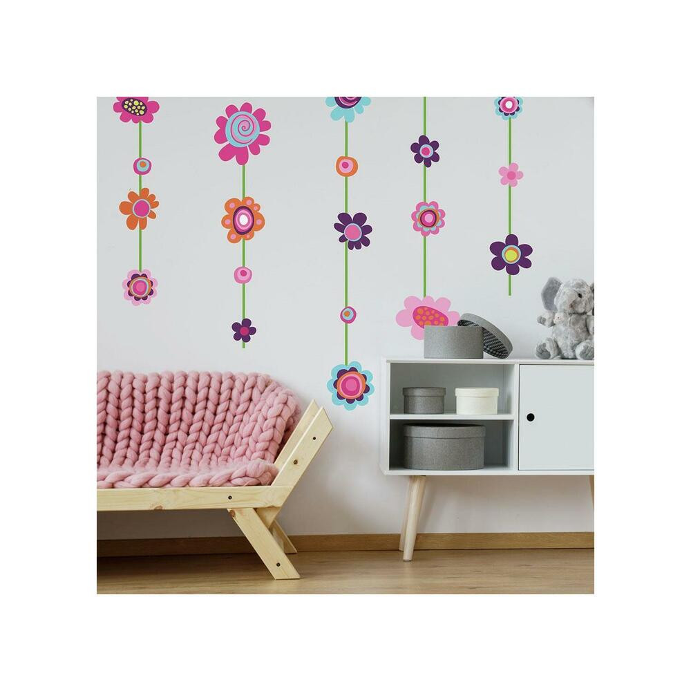 Girls Bedroom Wall Decor
 FLOWER STRIPE GiaNT WALL DECALS BiG Flowers Stickers NEW