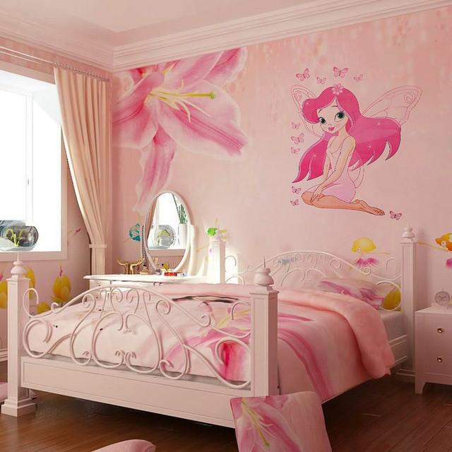 Girls Bedroom Wall Decor
 Hot Sale Fairy Princess Butterly Decals Art Mural Wall