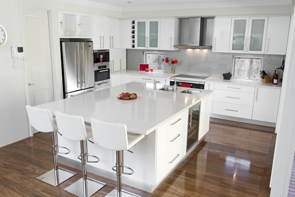 Glossy White Kitchen Cabinets
 Glossy White Kitchen Design Trend DigsDigs
