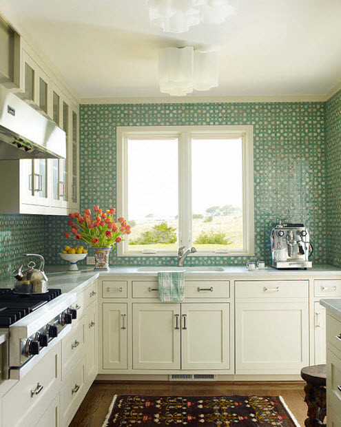 Green Kitchen Tiles
 Inspiration Tiled kitchen walls