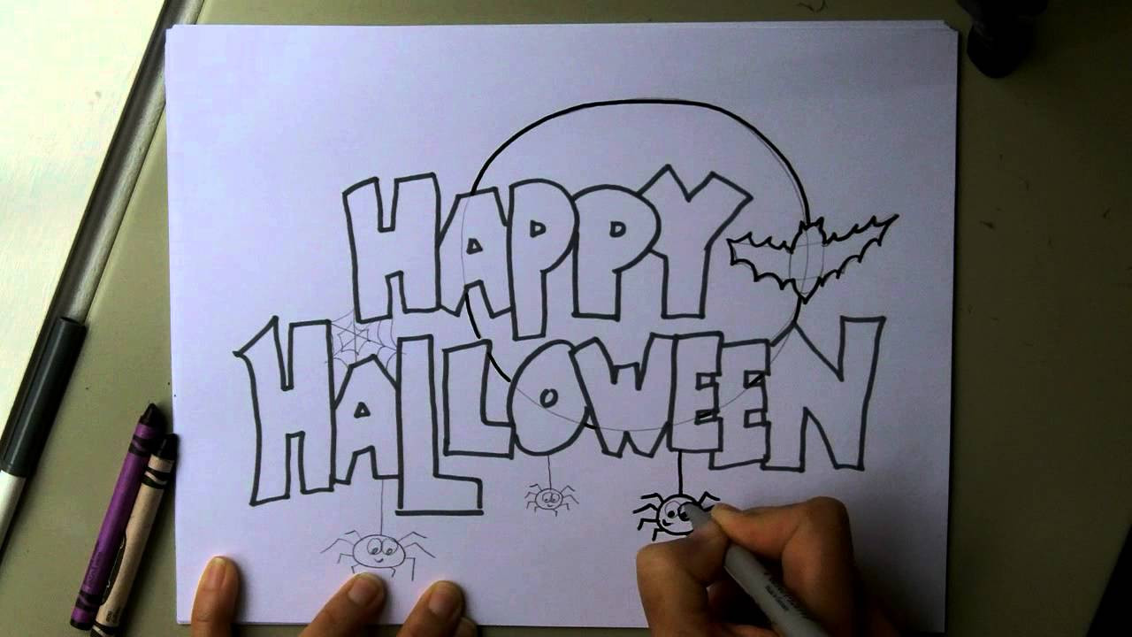 Halloween Sign Ideas
 How To Make a Happy Halloween Poster Sign Invitation or
