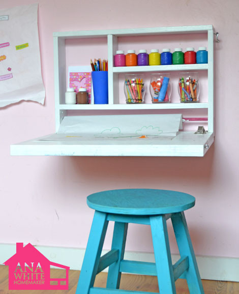 Kids Art Desk With Storage
 Ana White