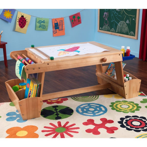 Kids Art Desk With Storage
 Shop KidKraft Art Desk with Drying Rack and Storage Free