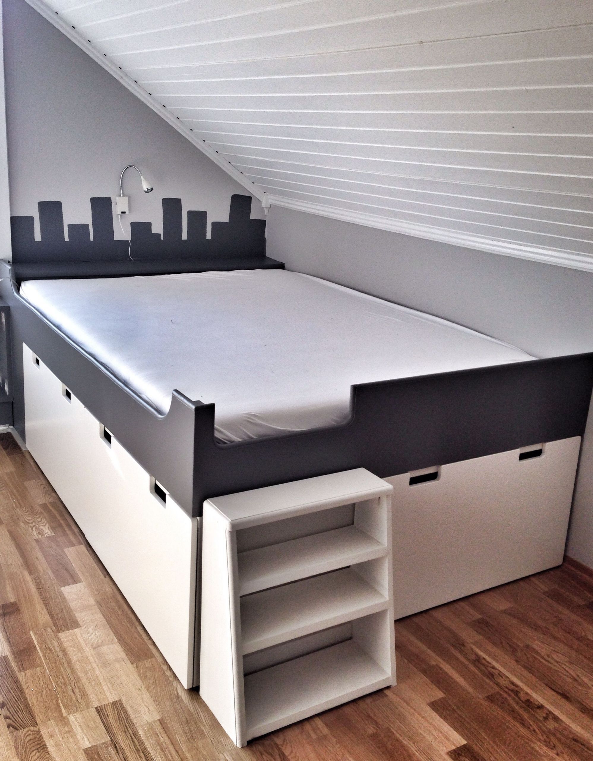 Kids Bedroom Bench
 IKEA hack Stuva storage bench kids bedroom DIY grey and