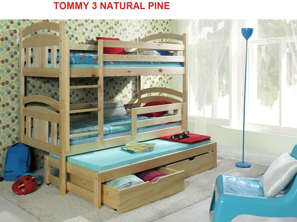 Kids Bunk Beds With Storage
 Bunk Beds Wooden triple Children s Mattresses Storage