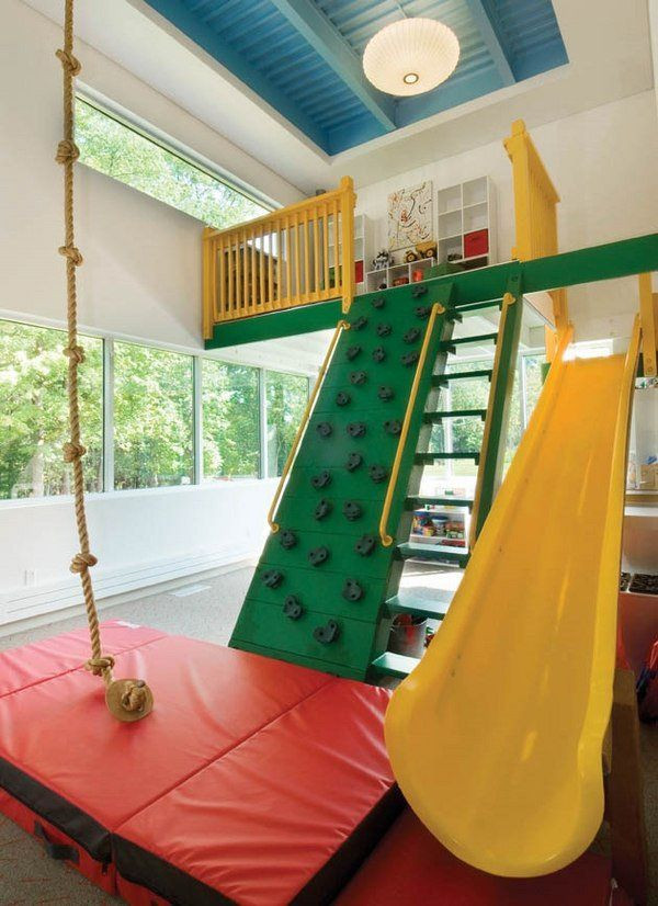 Kids Indoor Jungle Gym
 playroom ideas indoor jungle gym climbing wall rope slide