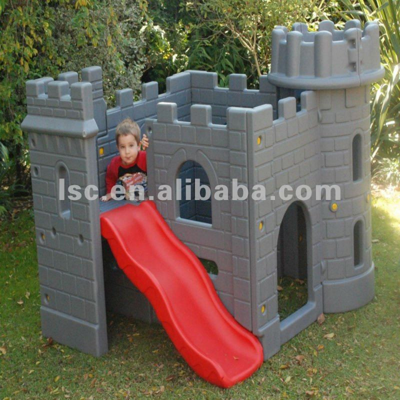 Kids Outdoor Plastic Playhouses
 kids castle plastic playhouse with slide