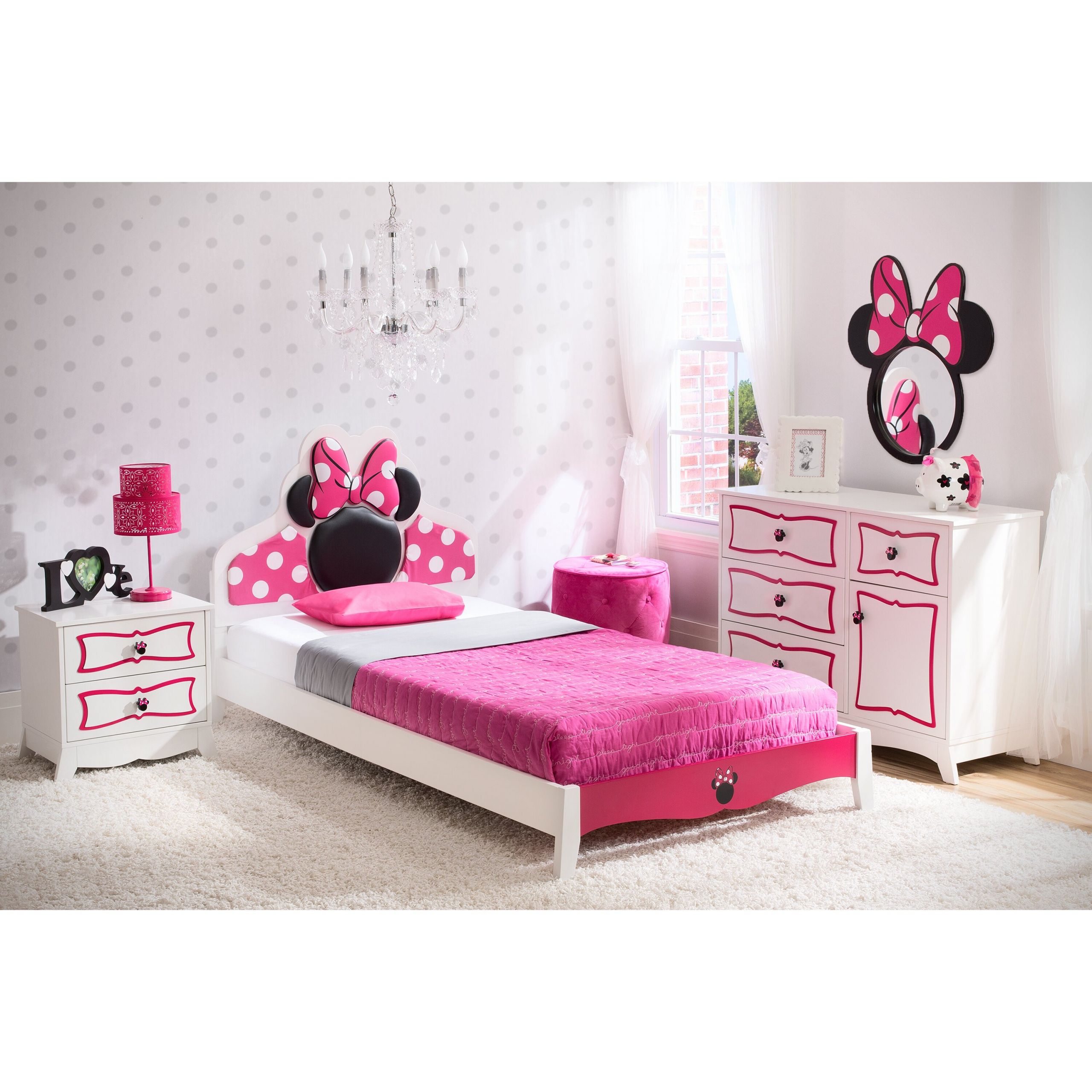 Kids Twin Bedroom Set
 Delta Children Disney Minnie Mouse Panel 4 Piece Bedroom