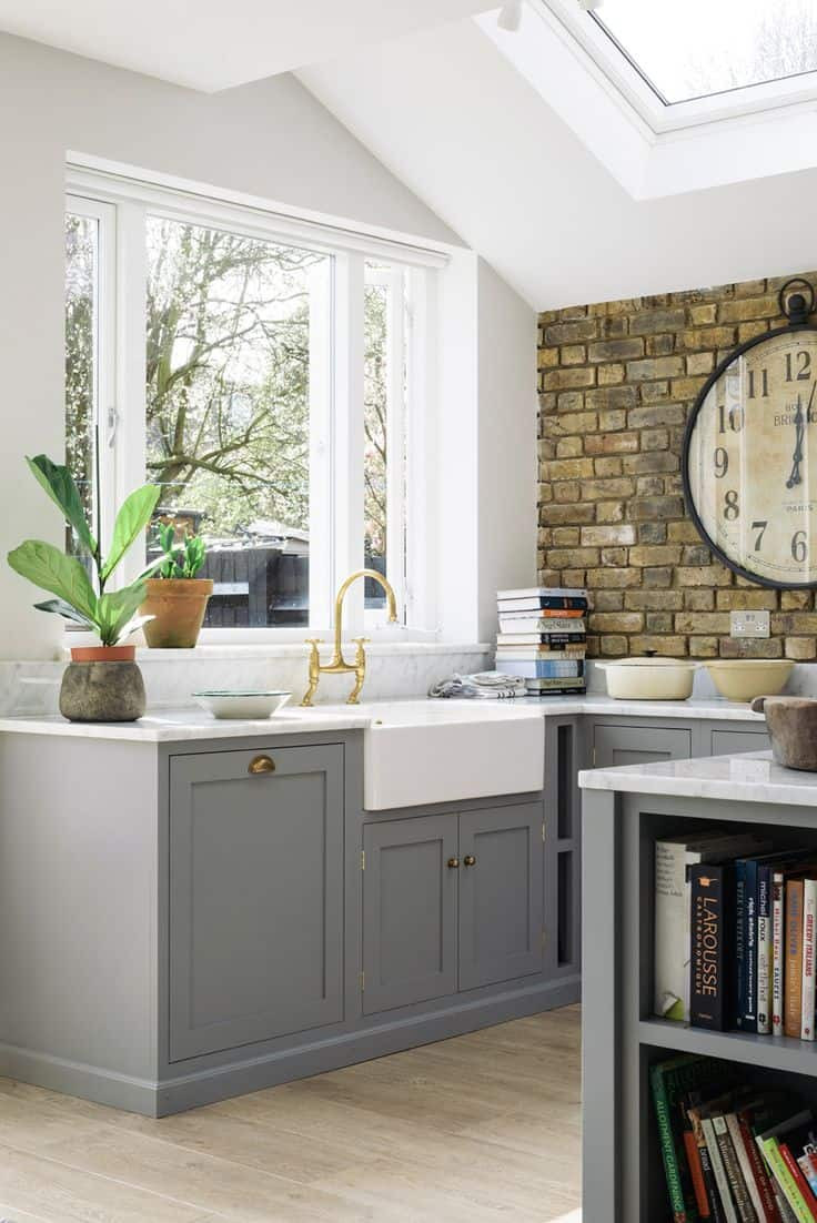Kitchen Brick Wall
 40 Romantic and Wel ing Grey Kitchens For Your Home