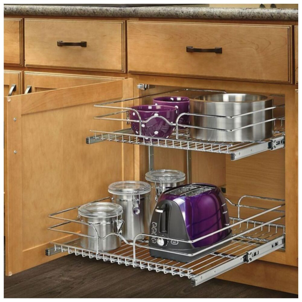 Kitchen Cabinet Slides
 Pull Out Sliding Metal Kitchen Pot Cabinet Storage