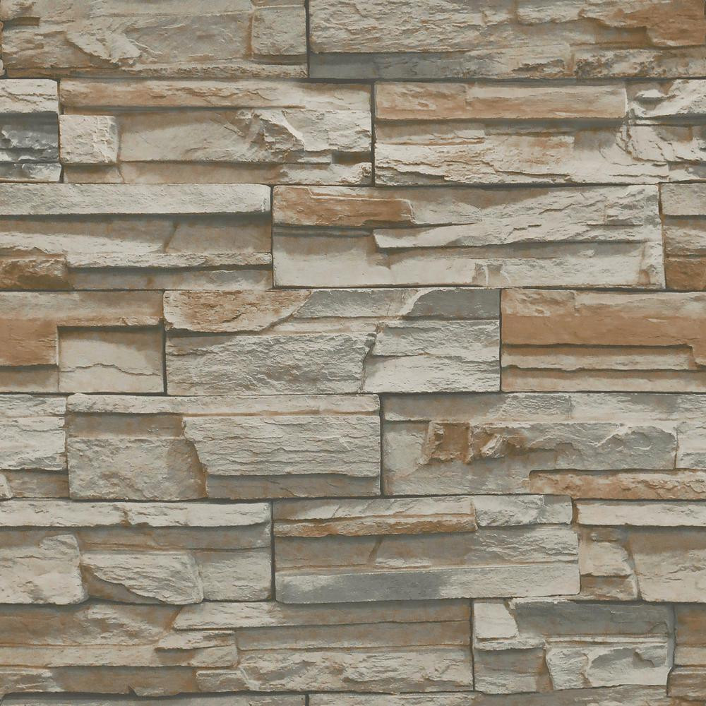 Kitchen Wallpaper Home Depot
 York Wallcoverings Natural Elements Flat Stone Wallpaper