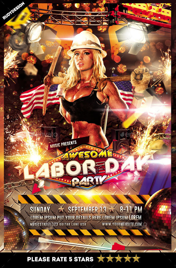 Labor Day Party Flyer
 Labor Day Party Flyer by rudydesign