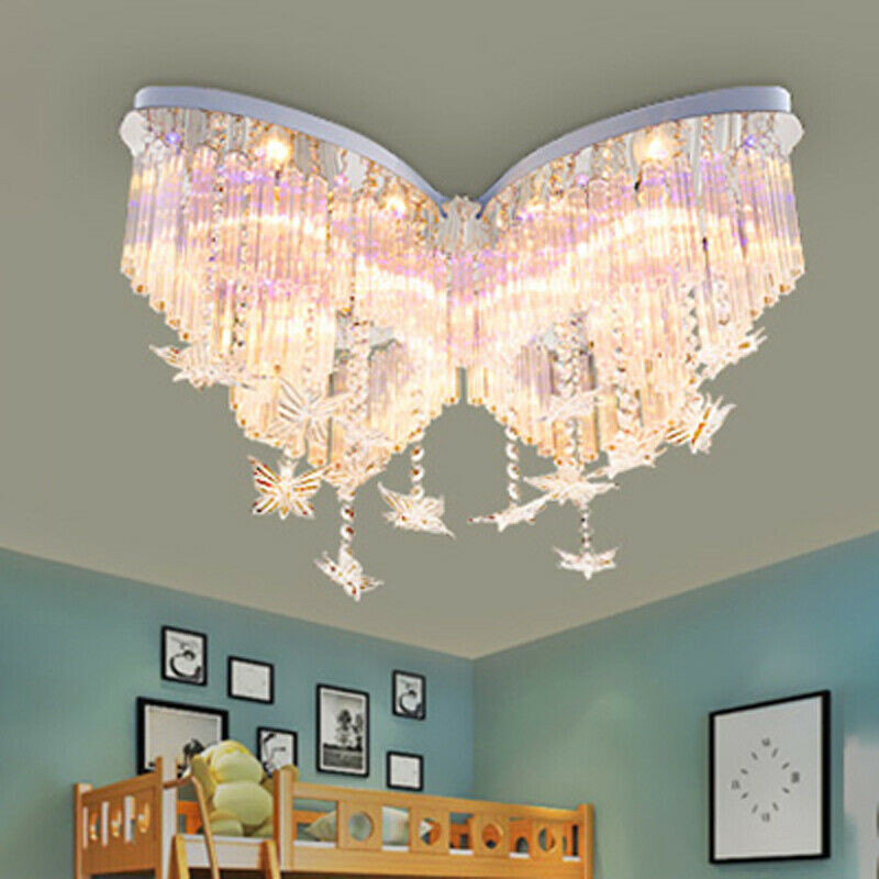 Light Fixtures For Girl Bedroom
 Butterfly LED Chandelier Girls Bedroom Hanging Crystal