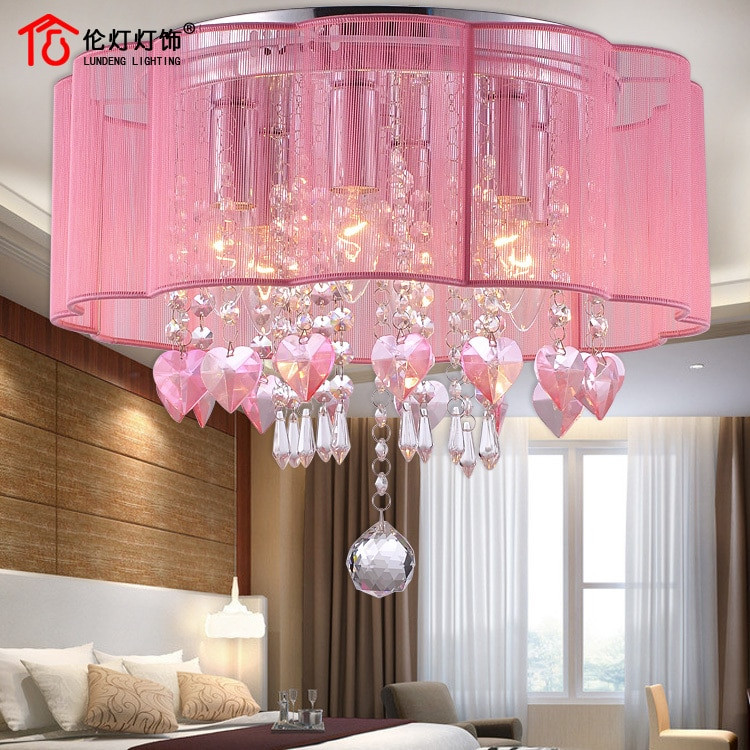 Light Fixtures For Girl Bedroom
 Crystal Ceiling pink warm interior lighting LED lighting