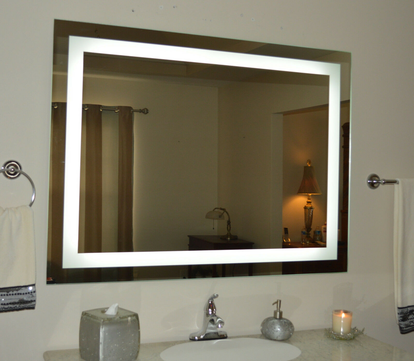 Lighted Bathroom Wall Mirror
 Lighted bathroom vanity mirror led wall mounted 48