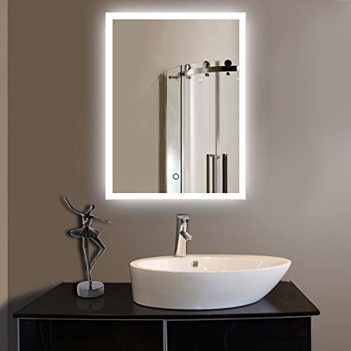 Lighted Bathroom Wall Mirror
 ShellKingdom LED Backlit Mirror with Border LED Wall