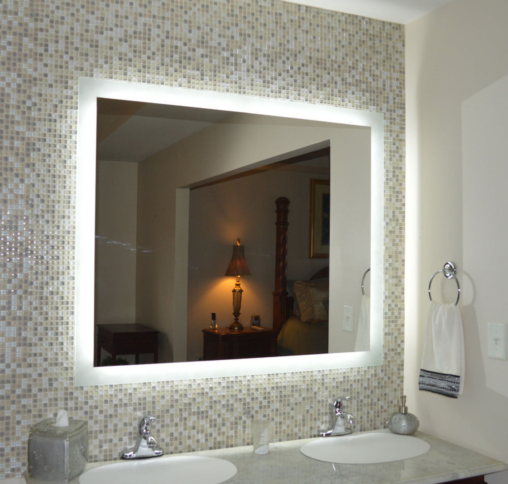 Lighted Bathroom Wall Mirror
 Lighted Vanity mirrors wall mounted MAM 48" wide x