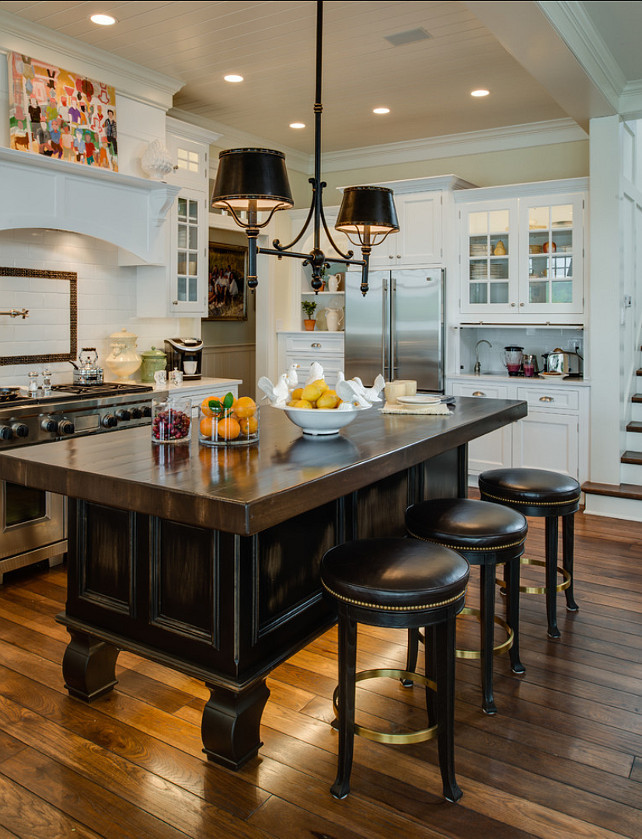 Lighting Above Kitchen Island
 Coastal Home with Traditional Interiors Home Bunch